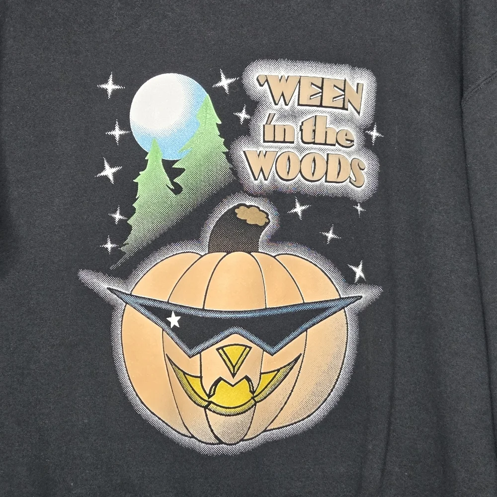 Vintage Jerzees XL‎ Halloween Theme Sweatshirt Pullover CrewNeck Black Pumpkin